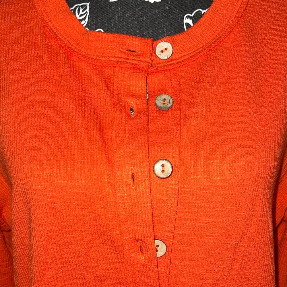 Free People. We The Free. Orange Gia Rib tunic/Cardigan/dress. Size Large. NWT - Picture 8 of 8